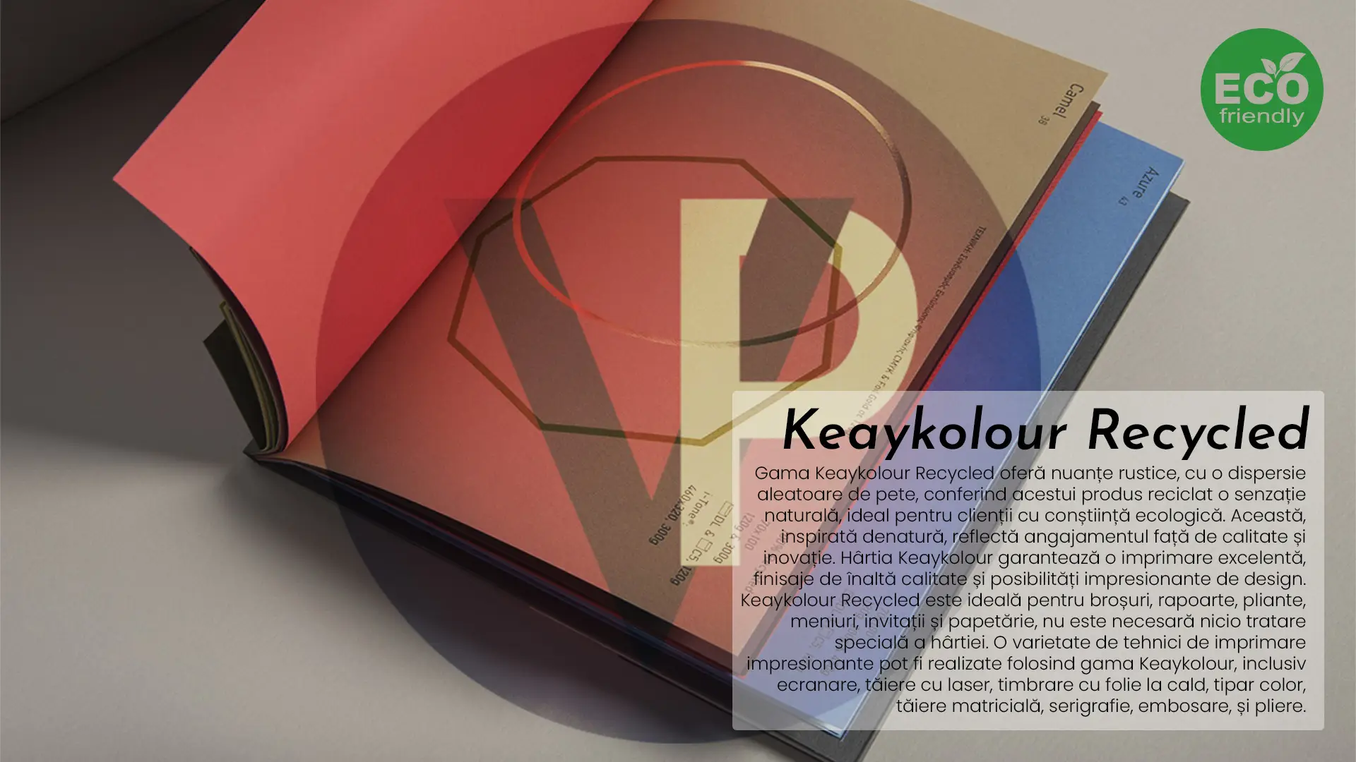 Carton Kraft Reciclat Keaykolour Recycled pentru cărți de vizită - Vectorial Print