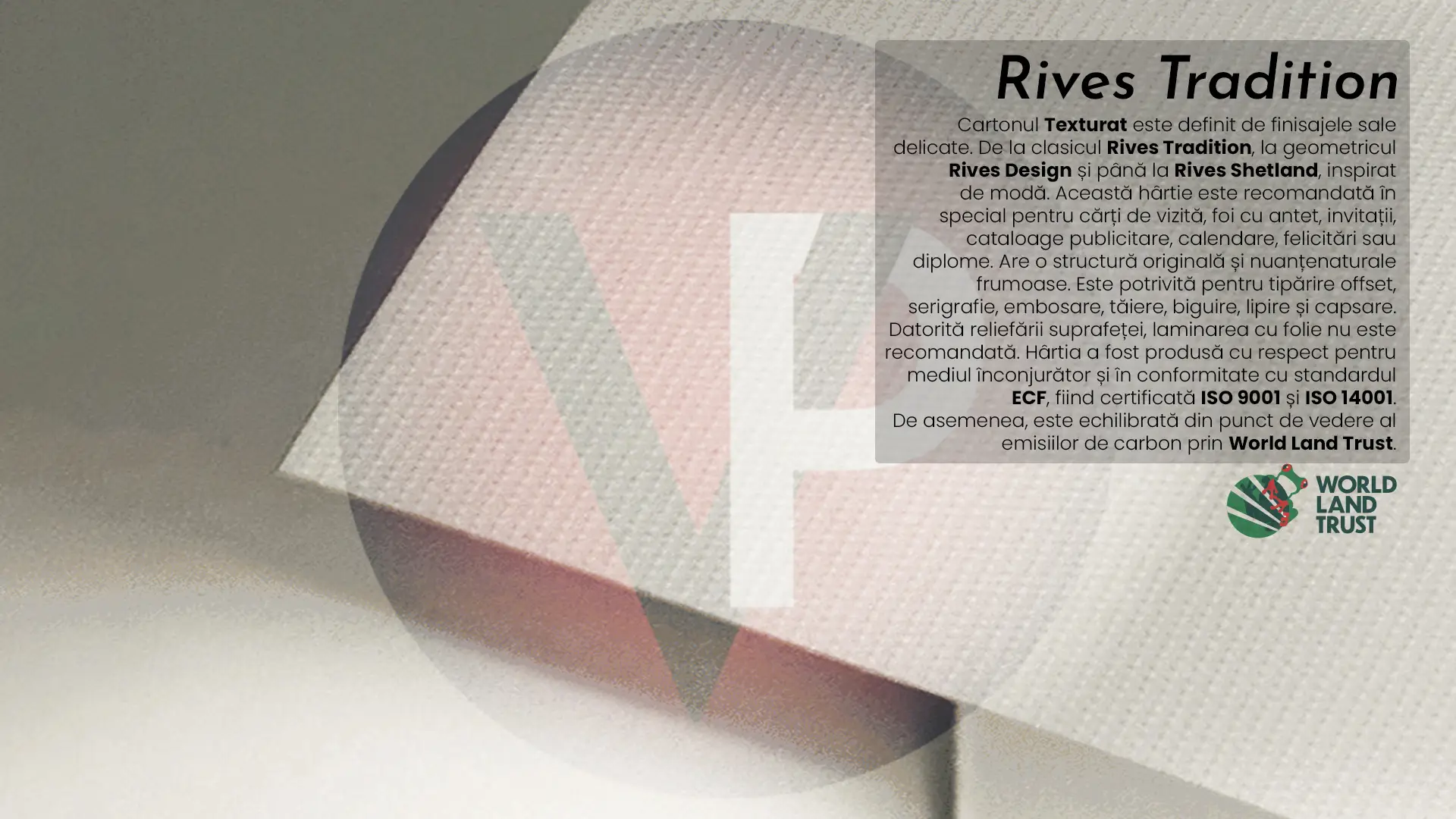 Carton Texturat Rives Tradition pentru cărți de vizită - Vectorial Print
